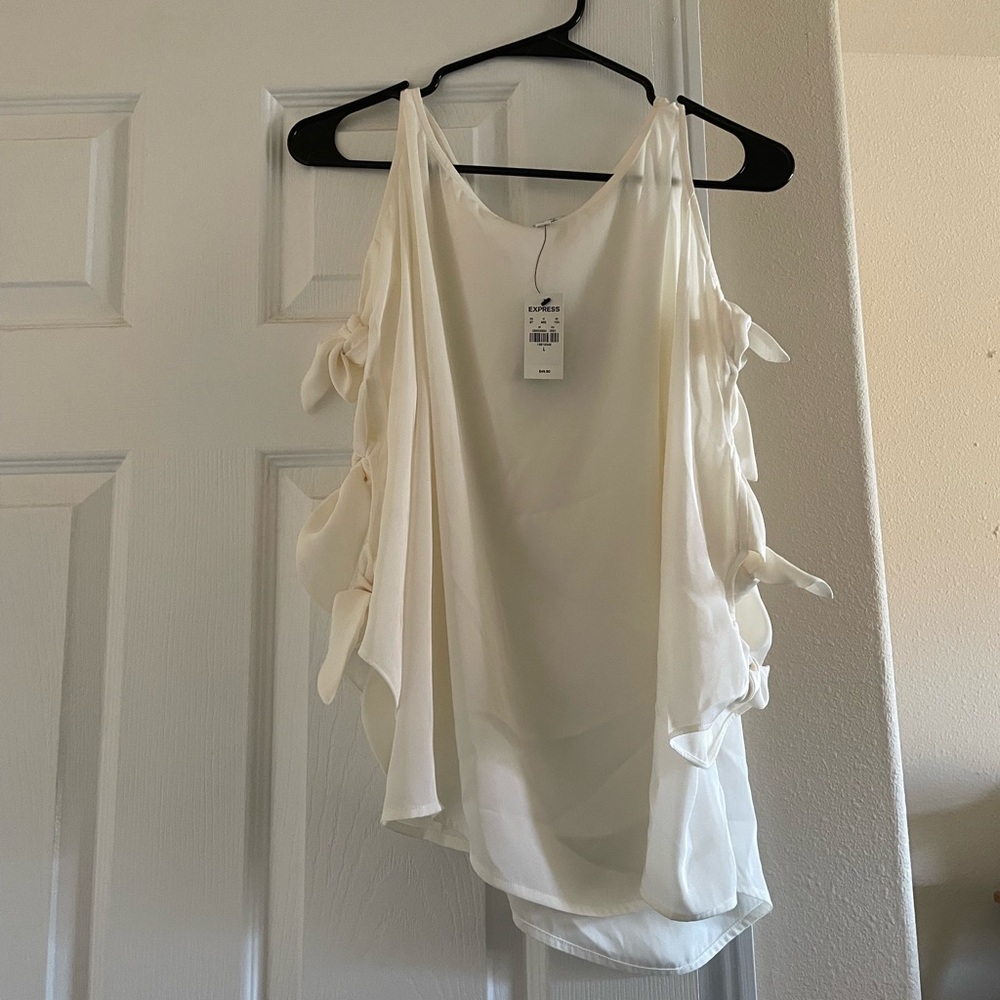 Express cold shoulder open sleeve top